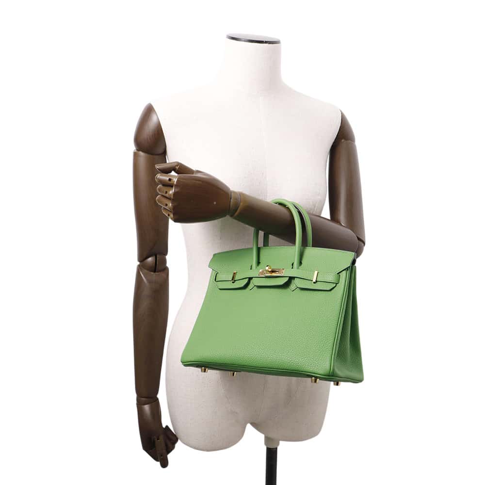 HERMES Birkin Vert Yucca Togo Leather Size 25