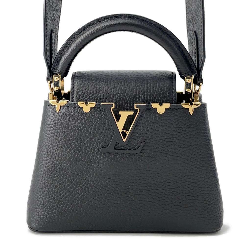 LOUIS VUITTON Capucines BlackM56669 Taurillon Leather Size MINI