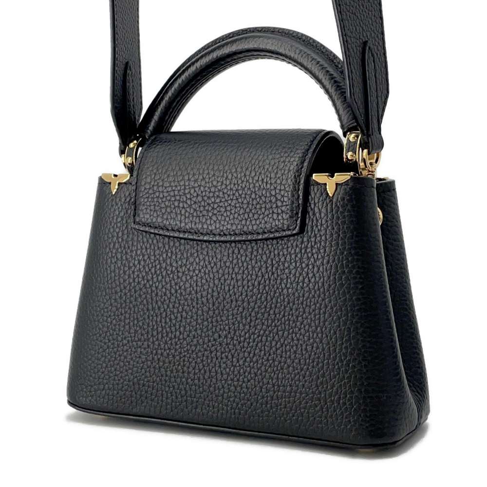 LOUIS VUITTON Capucines BlackM56669 Taurillon Leather Size MINI