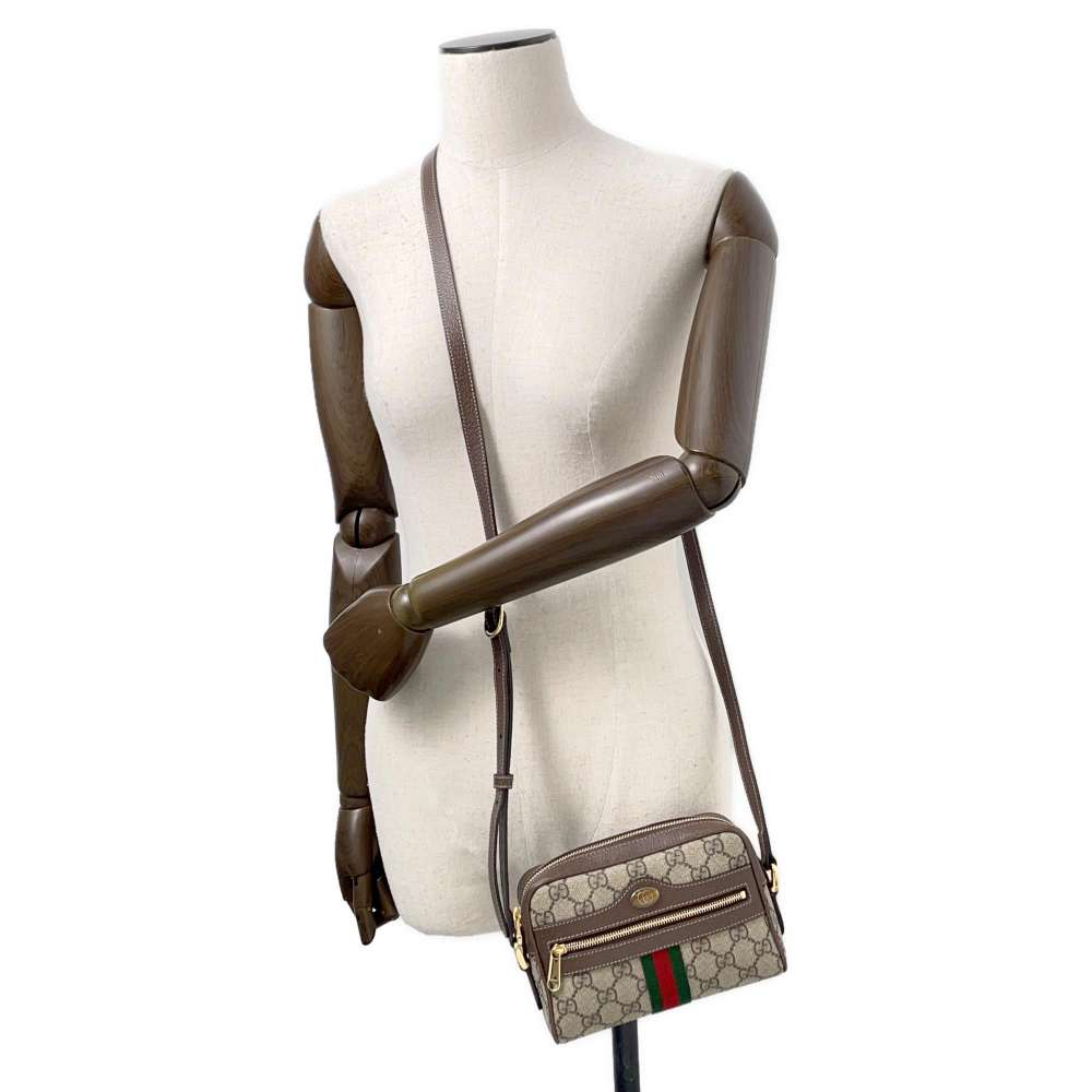 GUCCI Ophidia GG Supreme Shoulder Bag Beige/Brown517350 PVC Leather