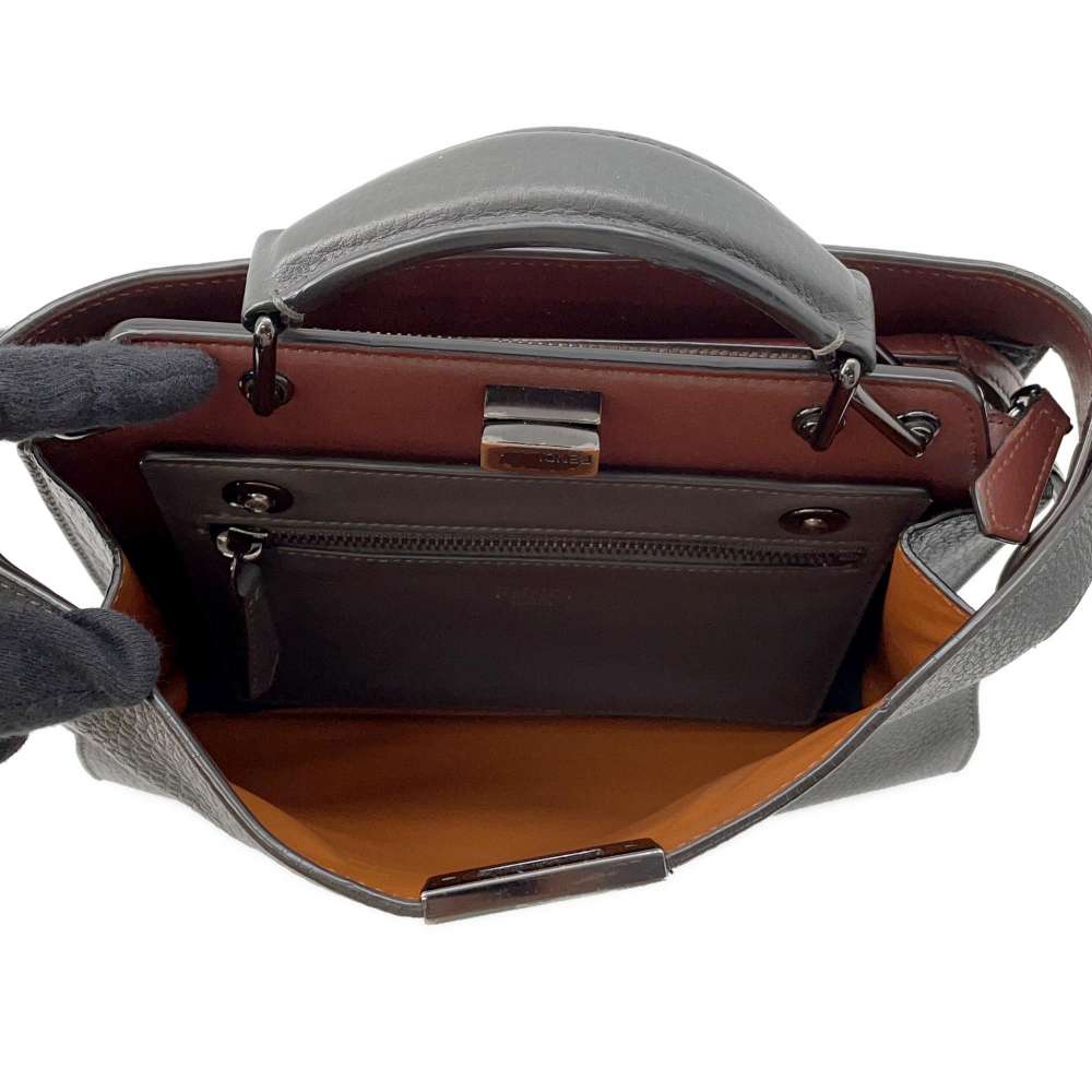 FENDI Peekaboo Icy You Gray/Brown7VA530 Leather Size Mini