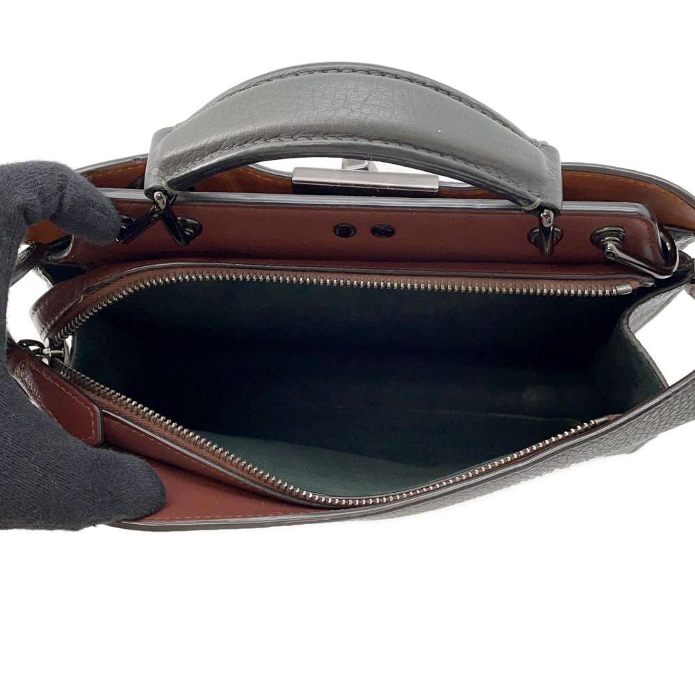 FENDI Peekaboo Icy You Gray/Brown7VA530 Leather Size Mini