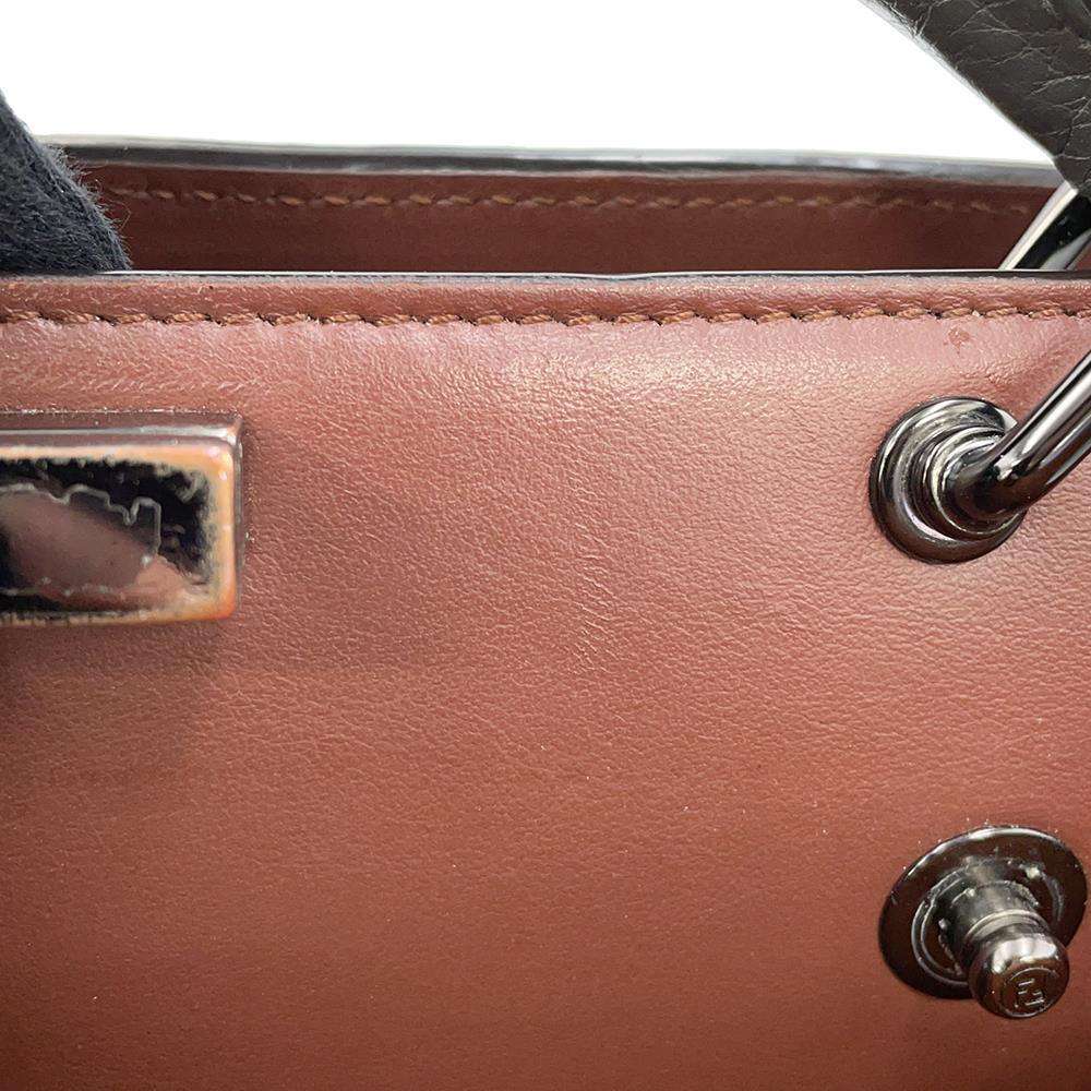FENDI Peekaboo Icy You Gray/Brown7VA530 Leather Size Mini