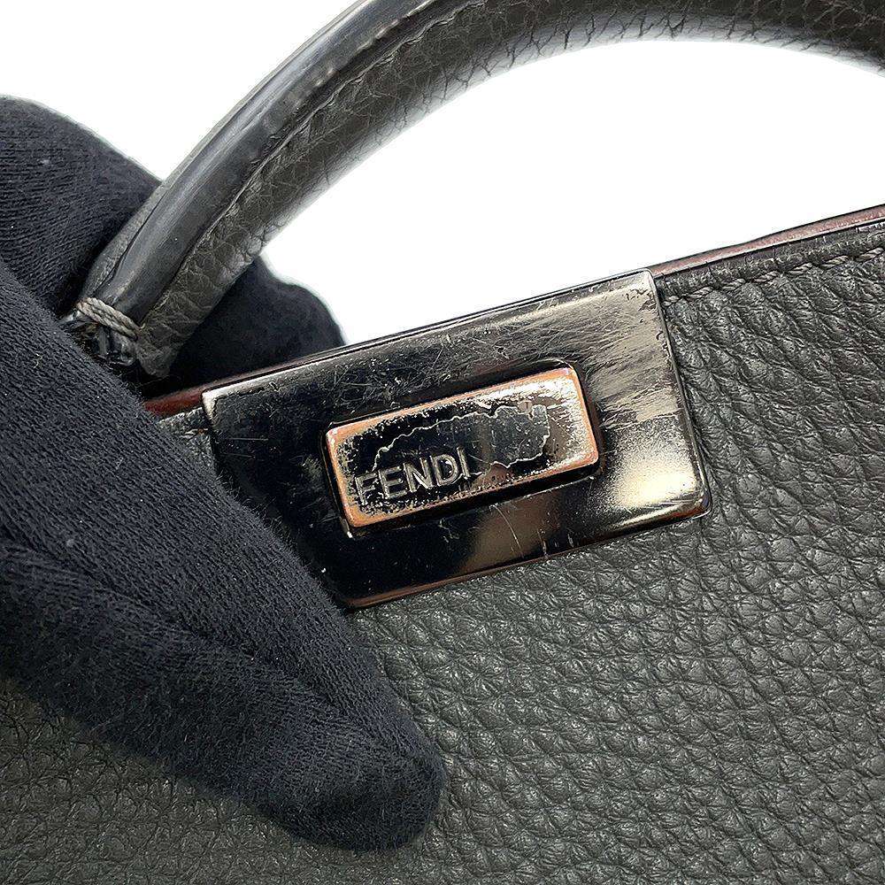 FENDI Peekaboo Icy You Gray/Brown7VA530 Leather Size Mini