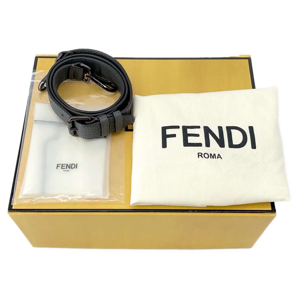 FENDI Peekaboo Icy You Gray/Brown7VA530 Leather Size Mini