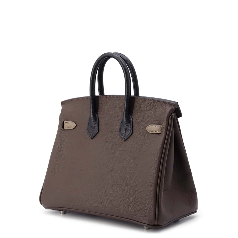 HERMES Birkin tricolor Ecorce/Etoupe/Black Epsom Size 25