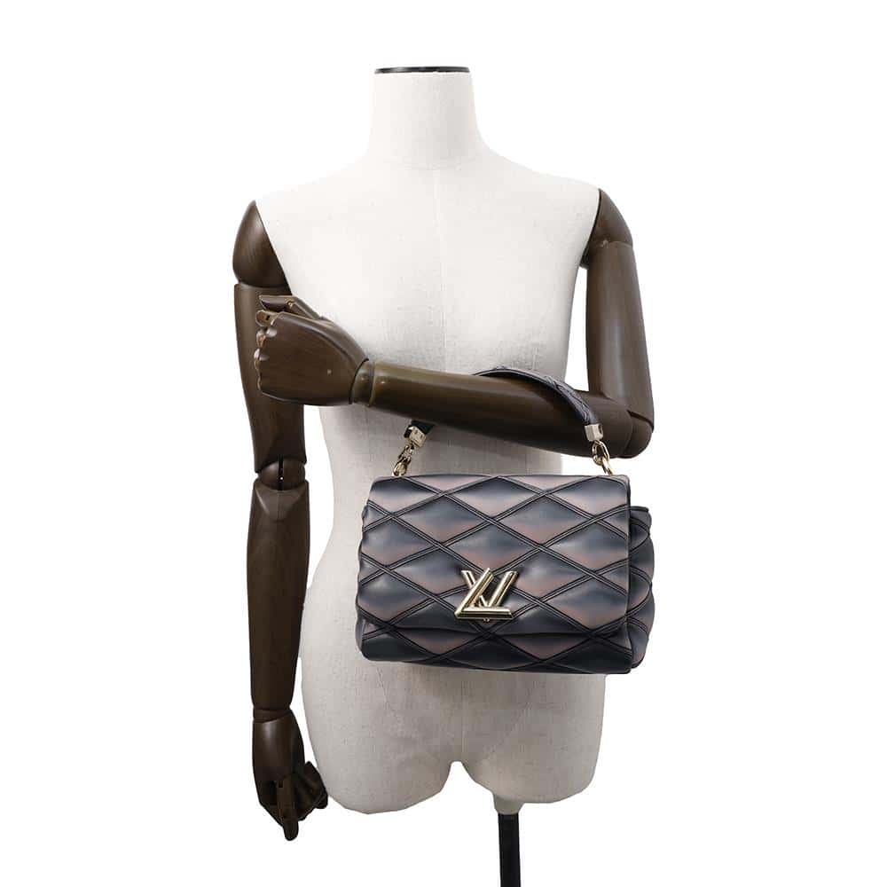 LOUIS VUITTON GO-14 Black/PinkM23569 Lambskin Size MM