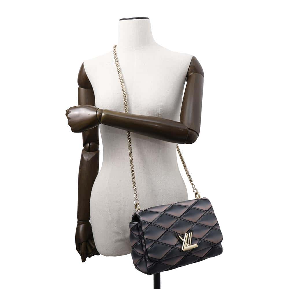 LOUIS VUITTON GO-14 Black/PinkM23569 Lambskin Size MM