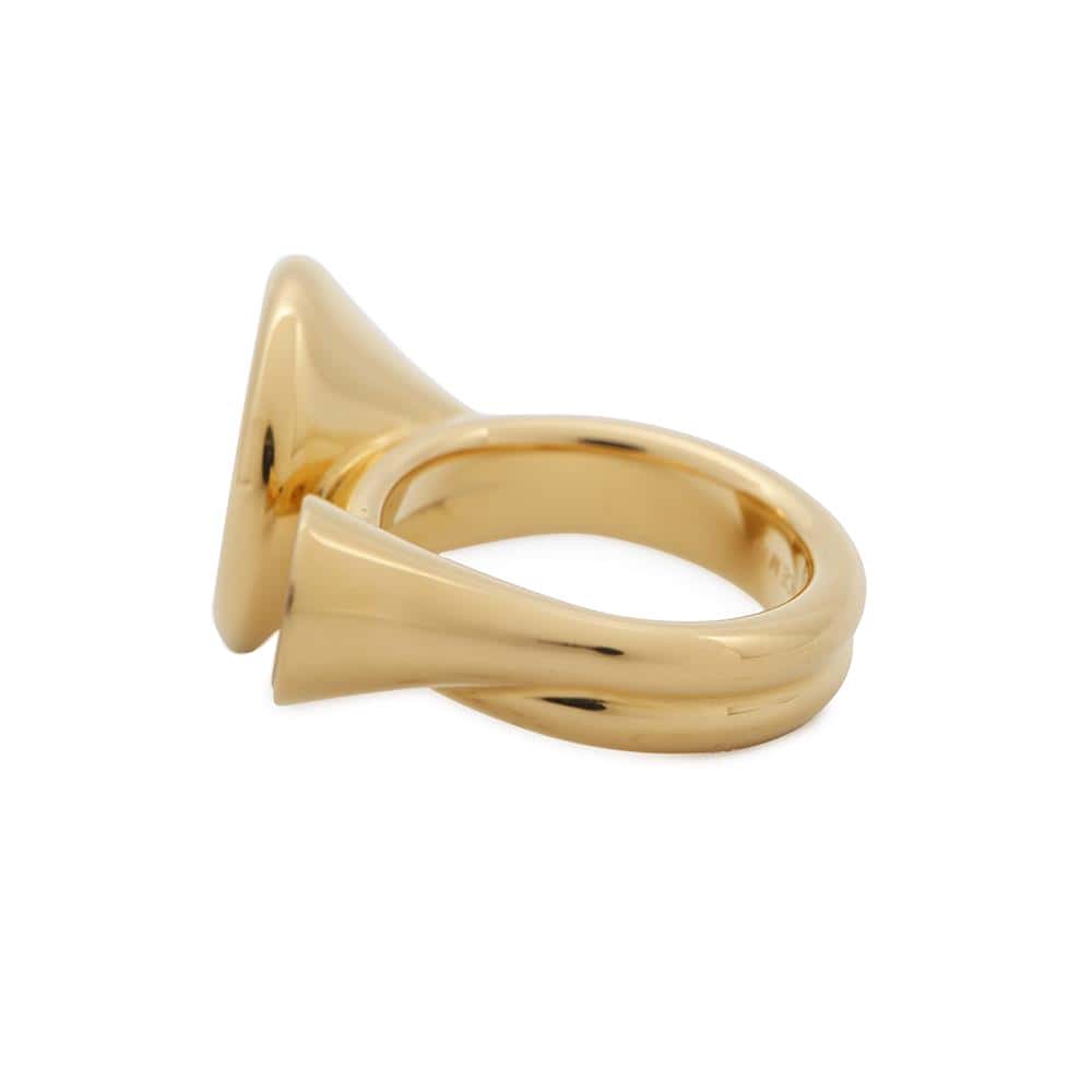 HERMES Coll Ring Size M Nata Metal Swift Leather