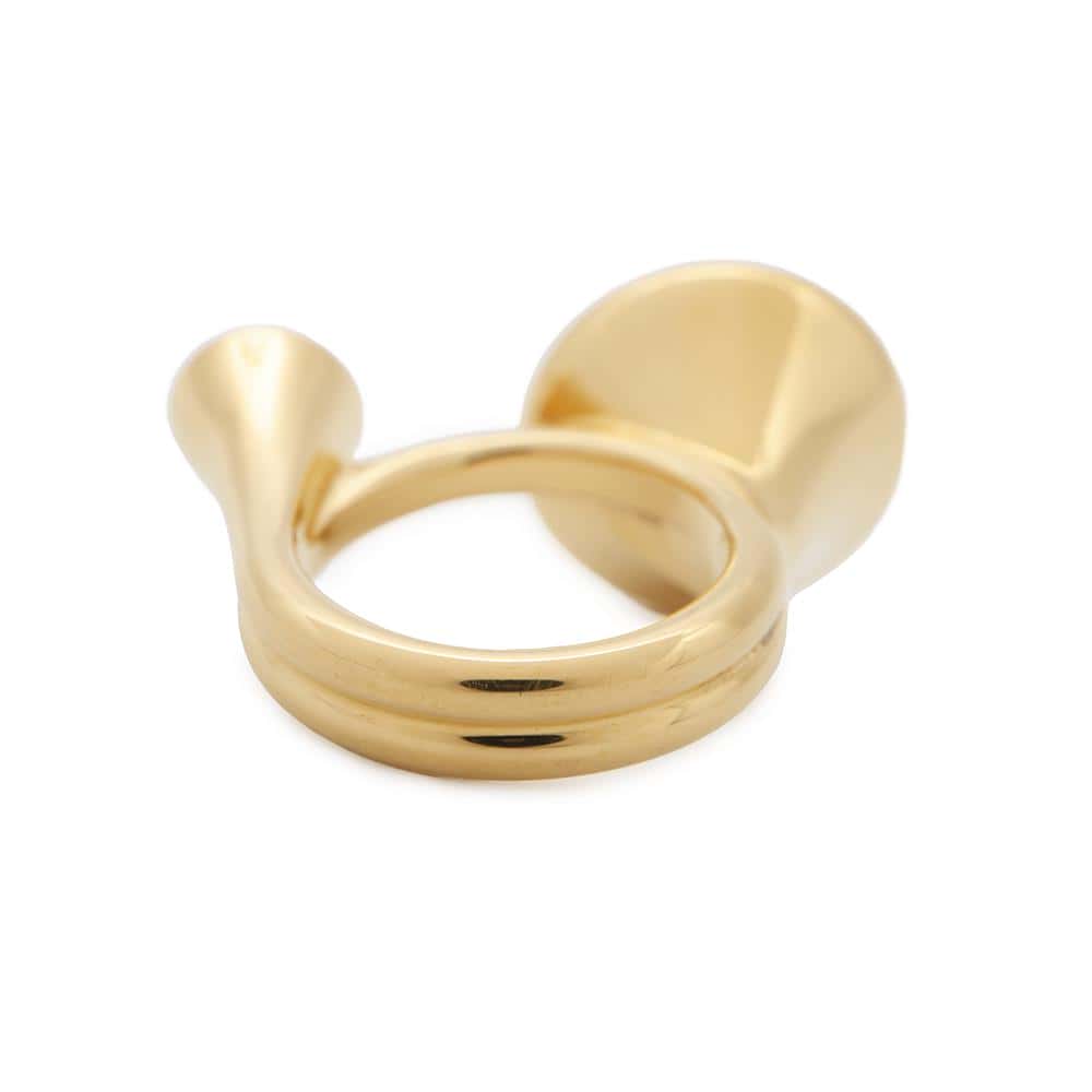 HERMES Coll Ring Size M Nata Metal Swift Leather