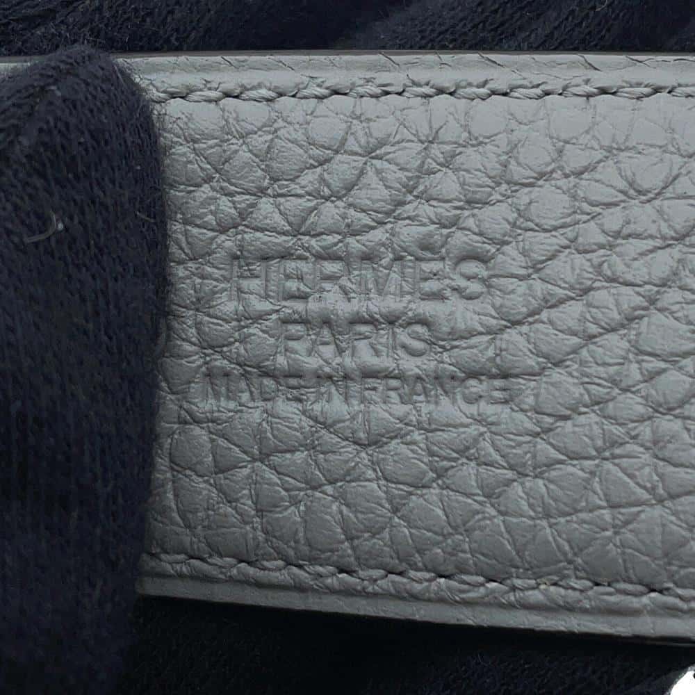 HERMES Yachting Belt 32 Size 85 Blue Marine/Gris Mouette Box Calf Leather Togo Leather