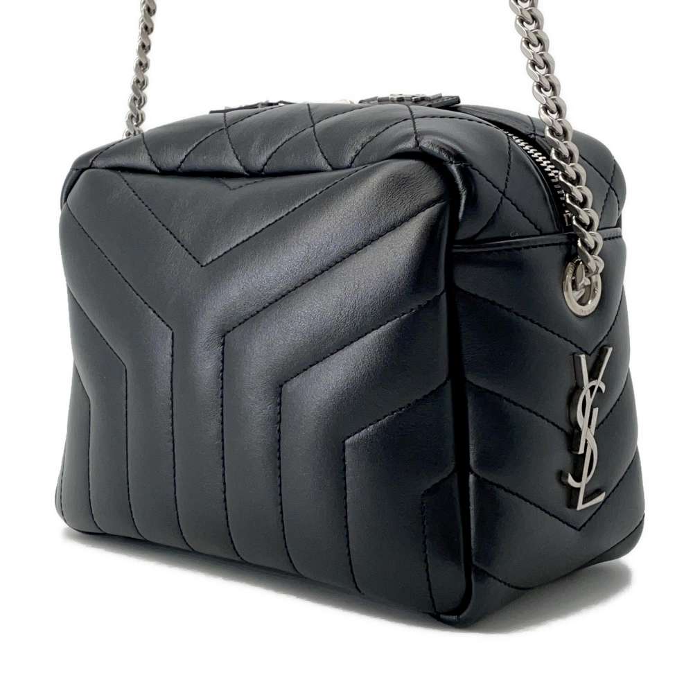 SAINT LAURENT PARIS Loulou Chain Leather Shoulder Black574102 Leather