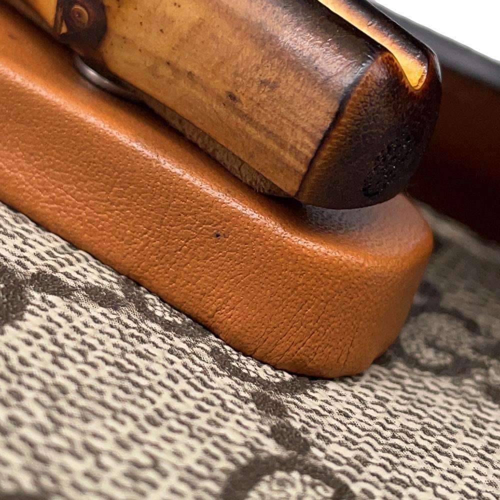 GUCCI GG Supreme Bamboo1947 Belt Bag Beige/Brown681137 PVC Leather Size Mini