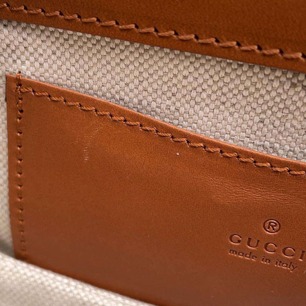 GUCCI GG Supreme Bamboo1947 Belt Bag Beige/Brown681137 PVC Leather Size Mini