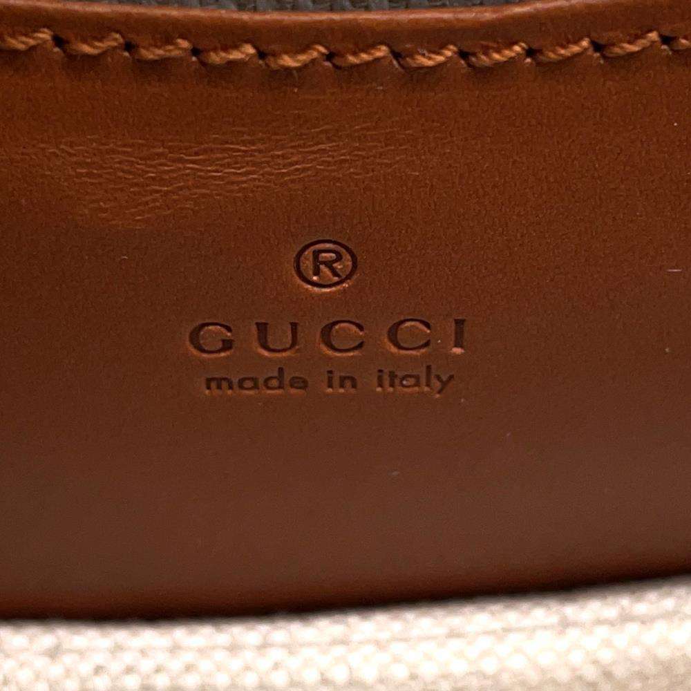 GUCCI GG Supreme Bamboo1947 Belt Bag Beige/Brown681137 PVC Leather Size Mini