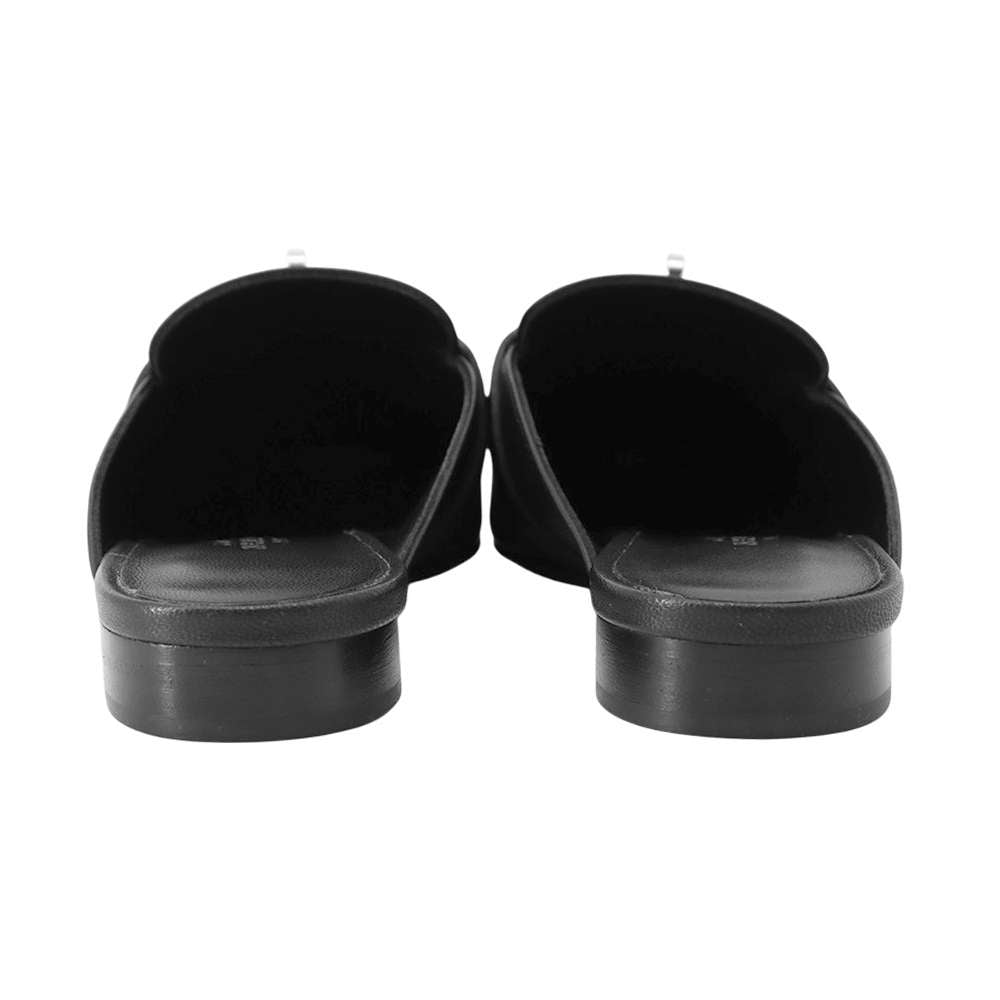 HERMES Oz Mule Black Leather Size 34H 1/2