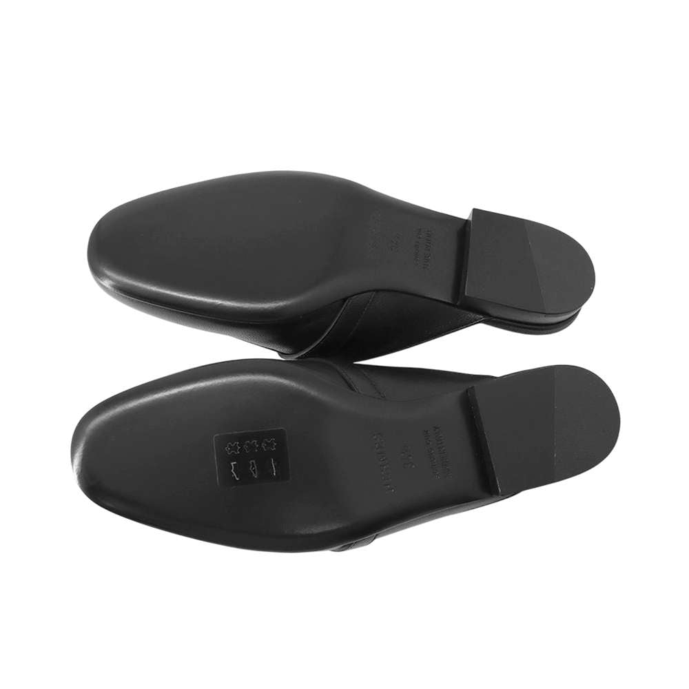 HERMES Oz Mule Black Leather Size 34H 1/2