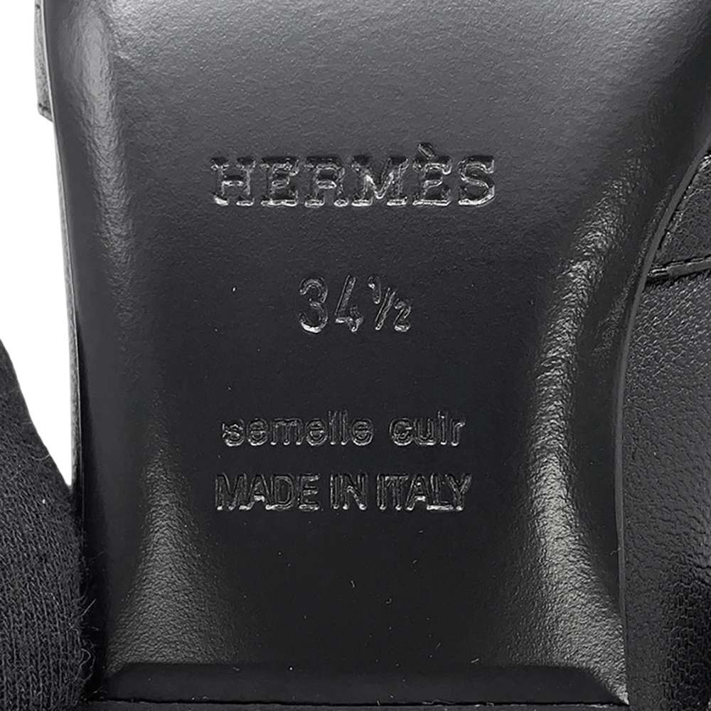 HERMES Oz Mule Black Leather Size 34H 1/2