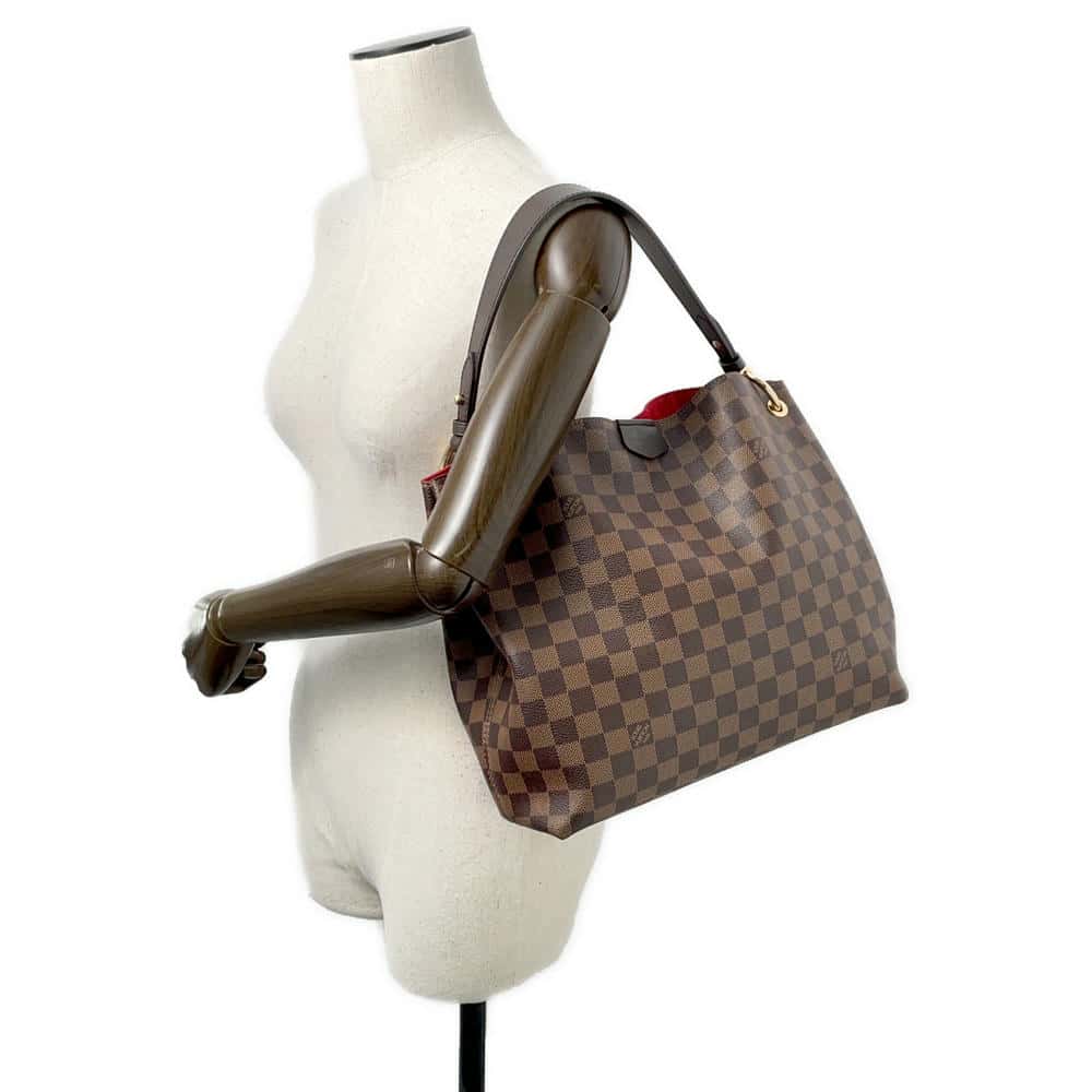 LOUIS VUITTON Graceful RedN44044 Damier Ebene Canvas Size PM
