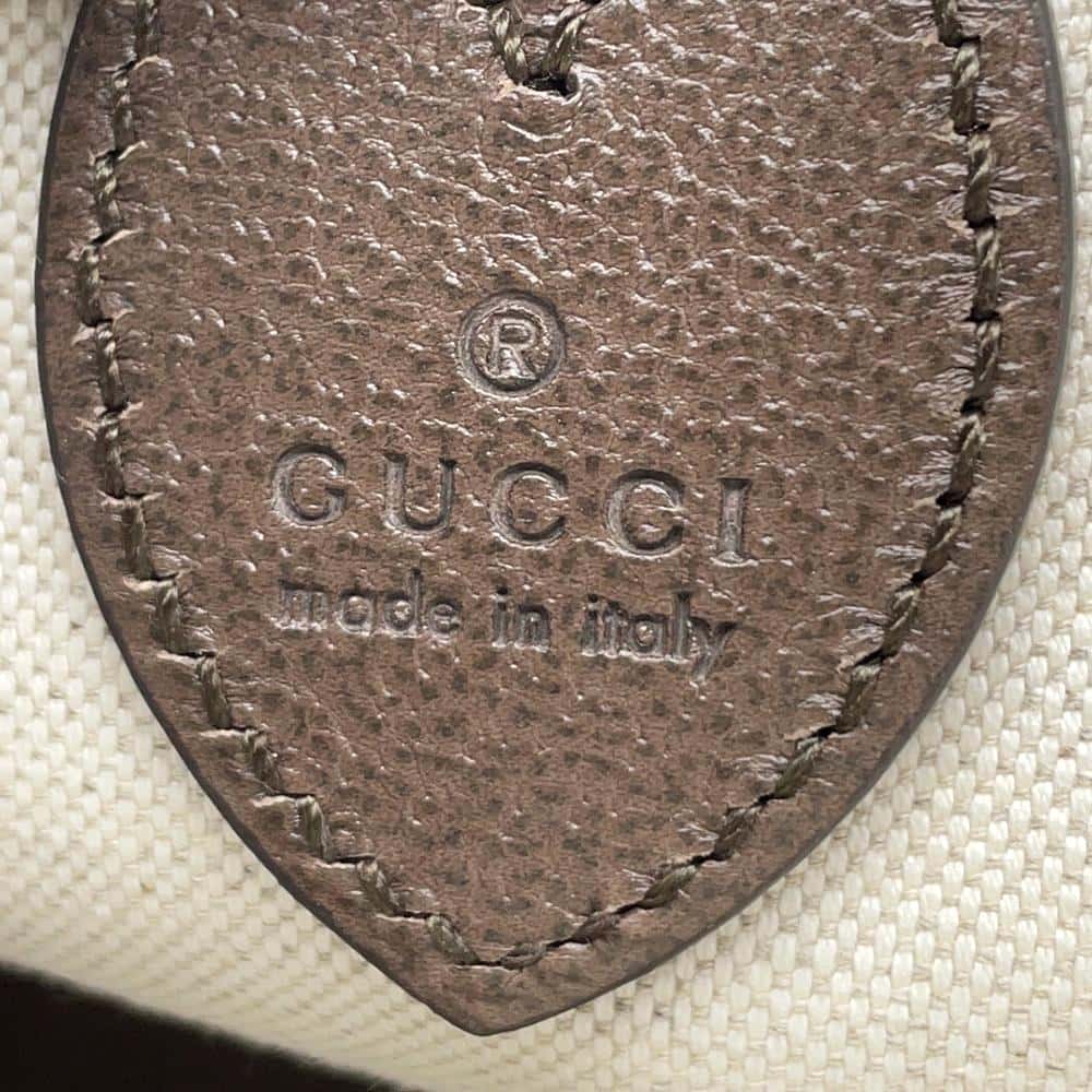 GUCCI Ophidia Tote Bag Beige/Brown726762 GG SupremeCanvas Leather Size Small