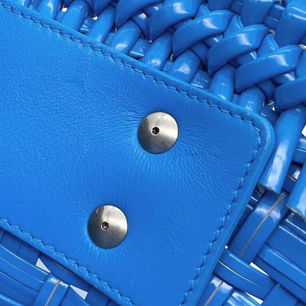 BALENCIAGA Bistro 2WAYBag Blue671342 Patent Leather Size XS
