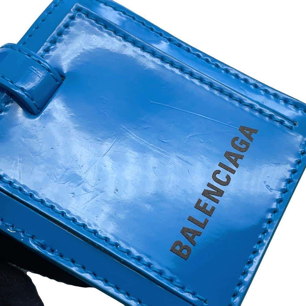BALENCIAGA Bistro 2WAYBag Blue671342 Patent Leather Size XS