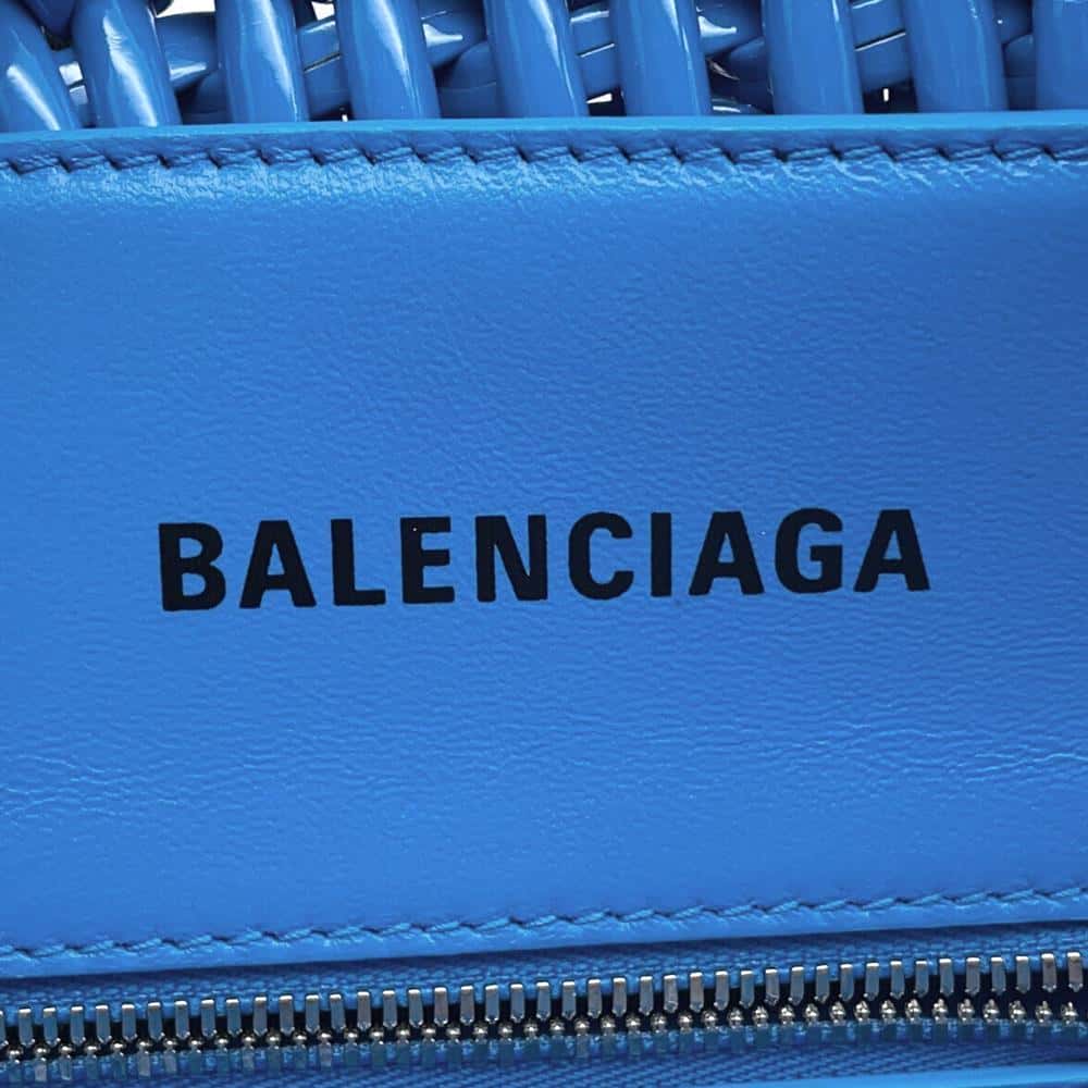 BALENCIAGA Bistro 2WAYBag Blue671342 Patent Leather Size XS