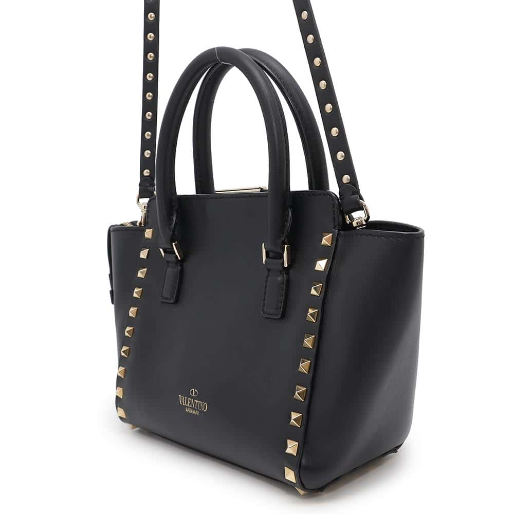Valentino Garavani Studded 2WAYBag Black Leather
