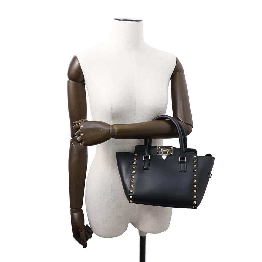 Valentino Garavani Studded 2WAYBag Black Leather