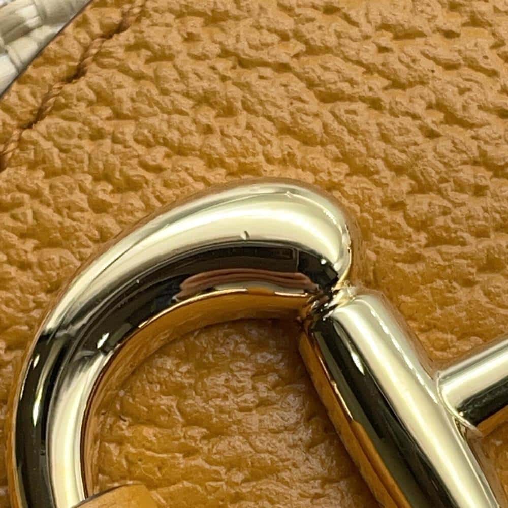 GUCCI Horsebit Shoulder Beige/Yellow677286 Raffia Leather