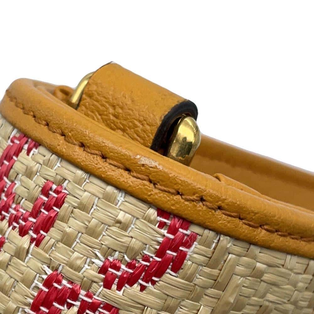 GUCCI Horsebit Shoulder Beige/Yellow677286 Raffia Leather