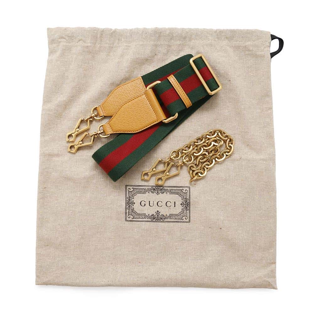GUCCI Horsebit Shoulder Beige/Yellow677286 Raffia Leather