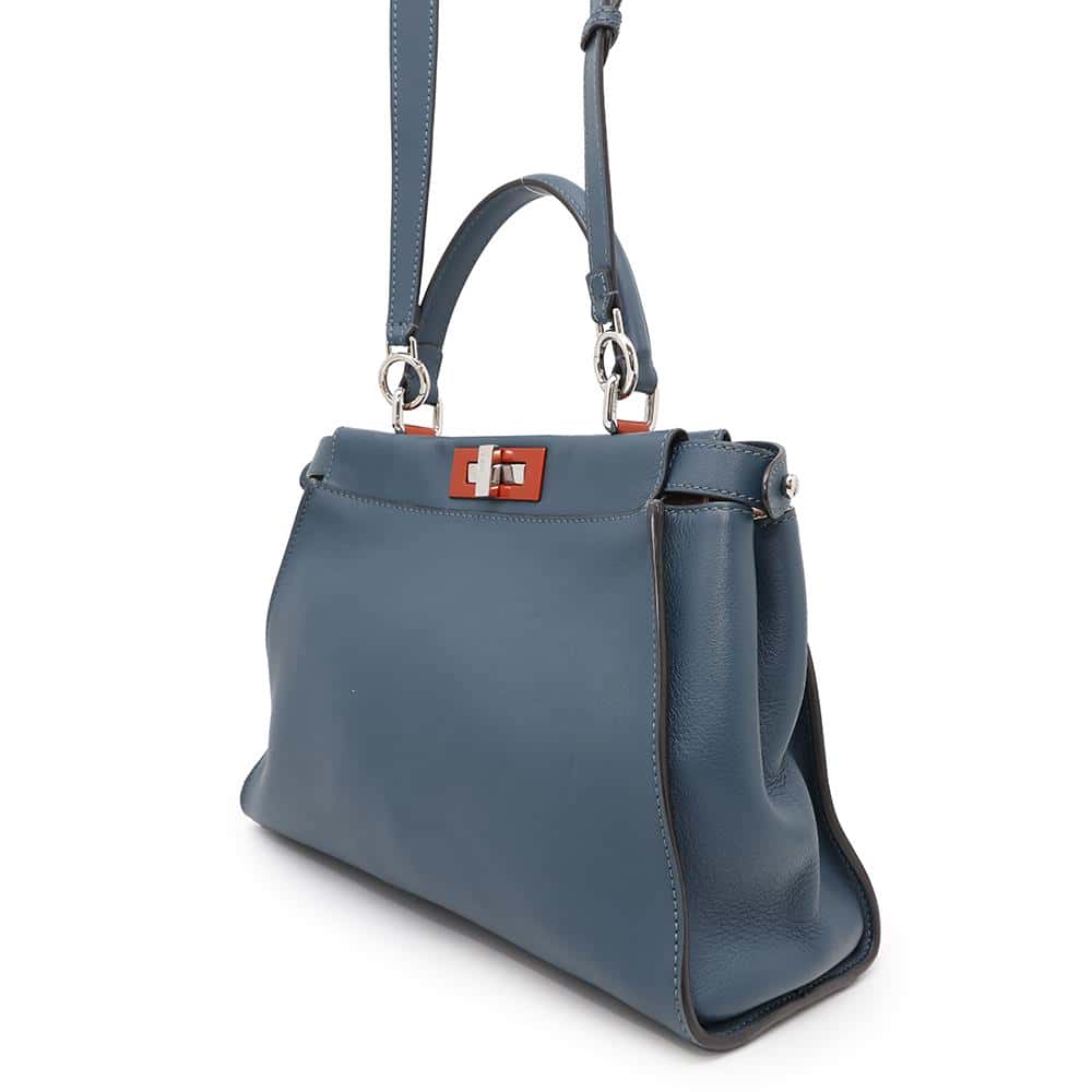FENDI Peekaboo 2WAYBag Dark Blue8BN290 Leather Size regular