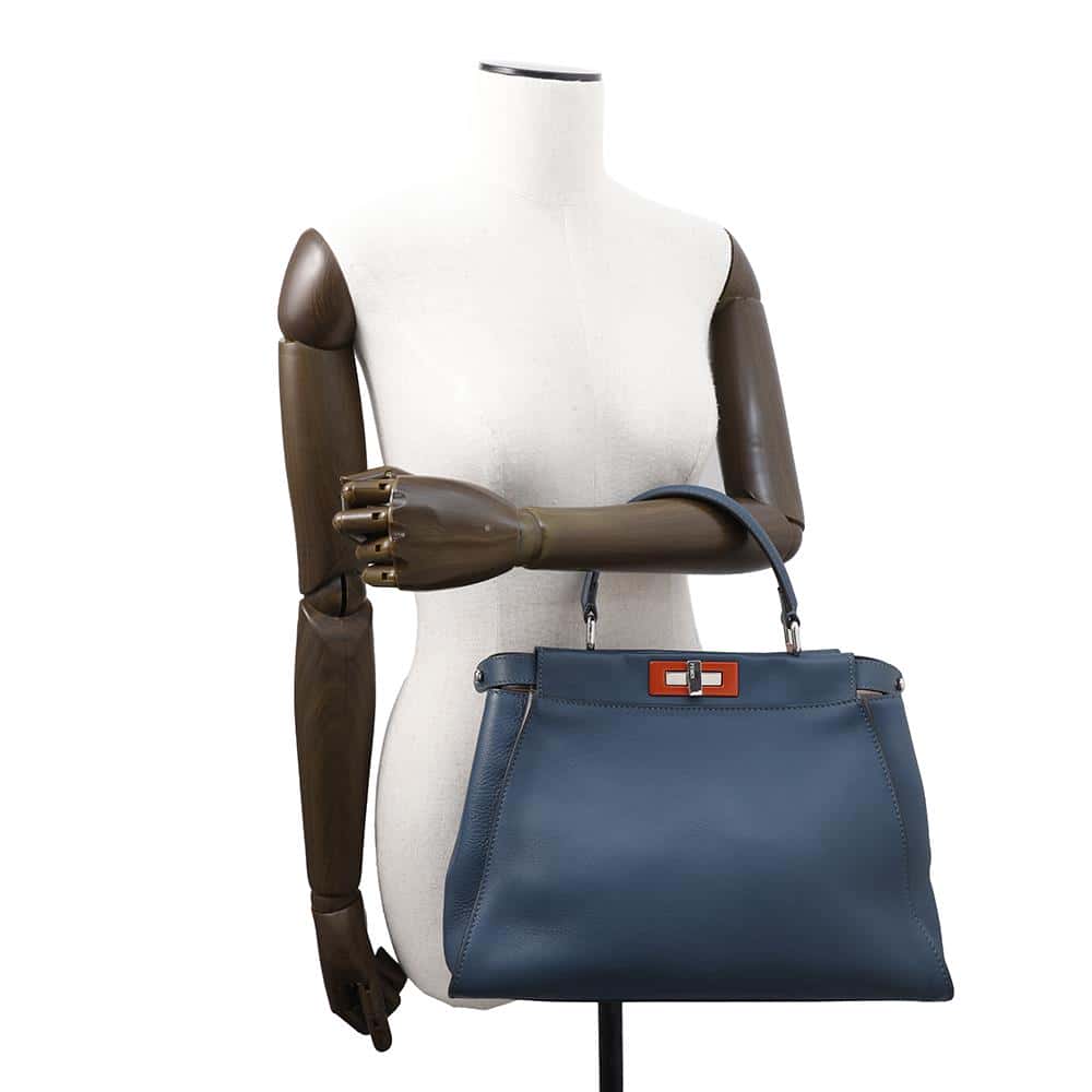 FENDI Peekaboo 2WAYBag Dark Blue8BN290 Leather Size regular