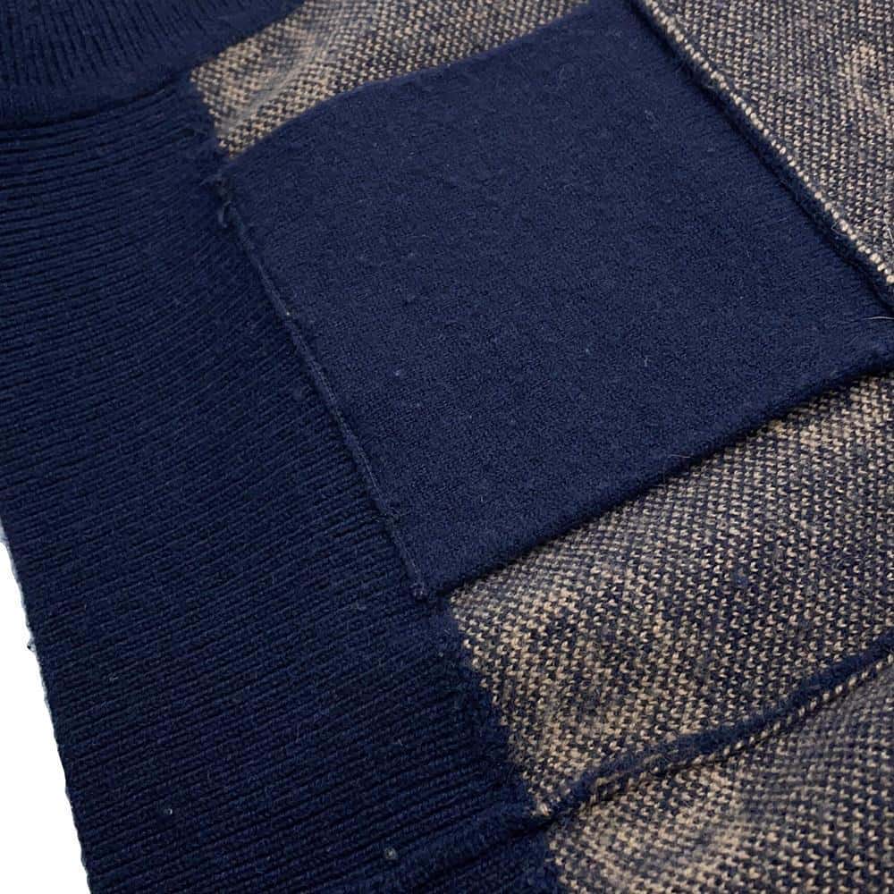 GUCCI GGJacquard knitted cardigan Size XS Navy/Brown660285 Cashmere93% Wool 7%