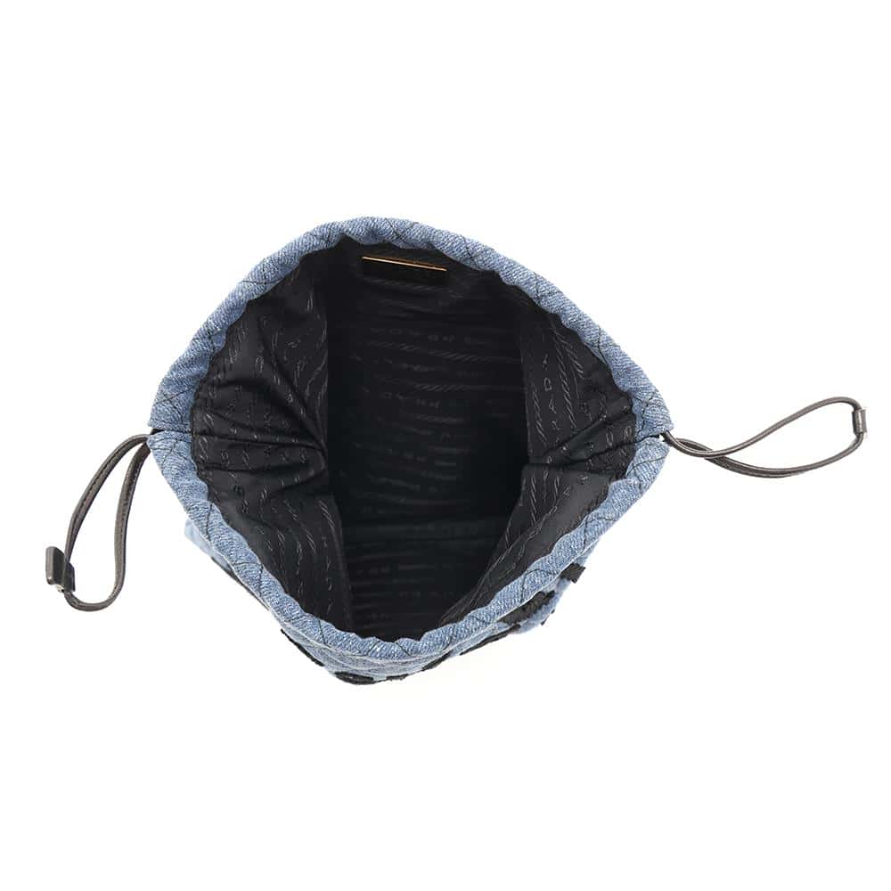 PRADA Drawstring BagPouch Blue/Black1MU001 Denim