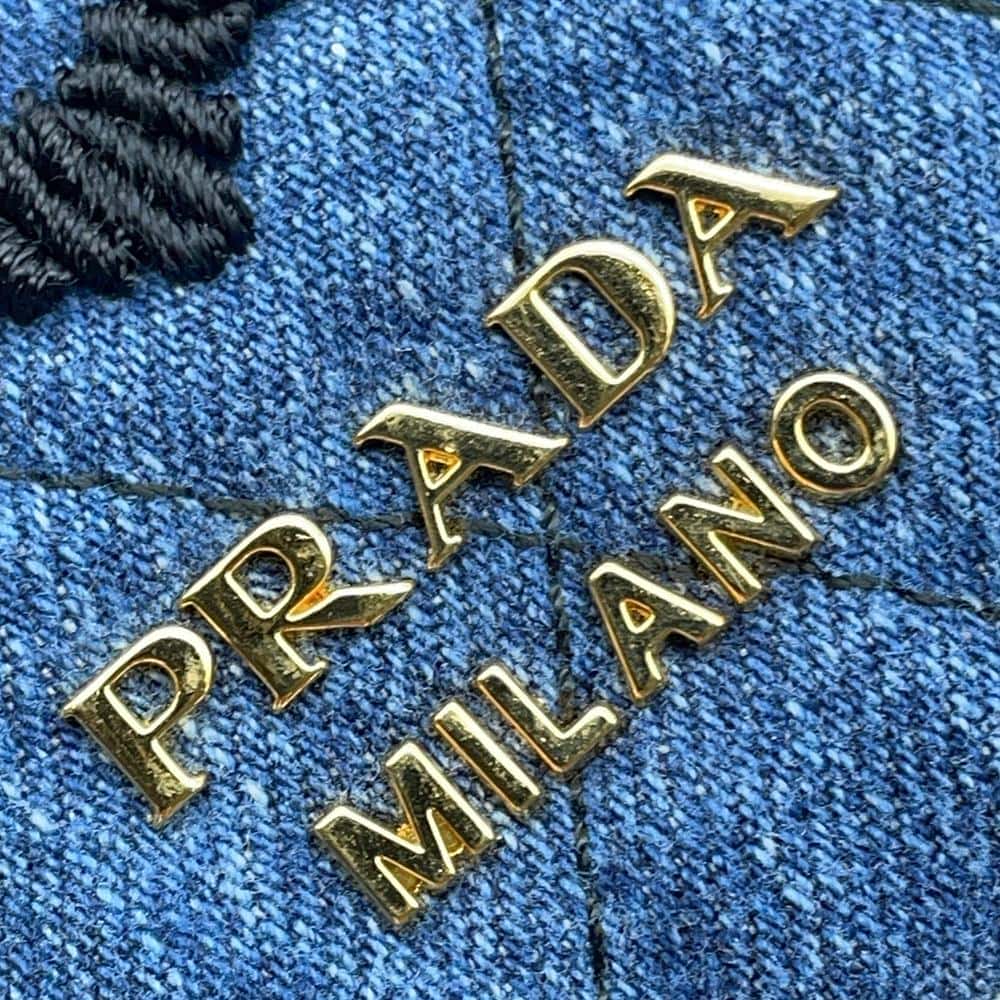 PRADA Drawstring BagPouch Blue/Black1MU001 Denim