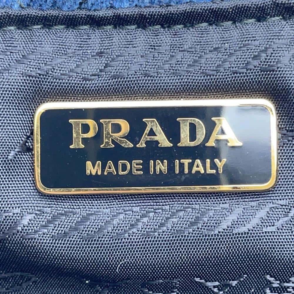 PRADA Drawstring BagPouch Blue/Black1MU001 Denim