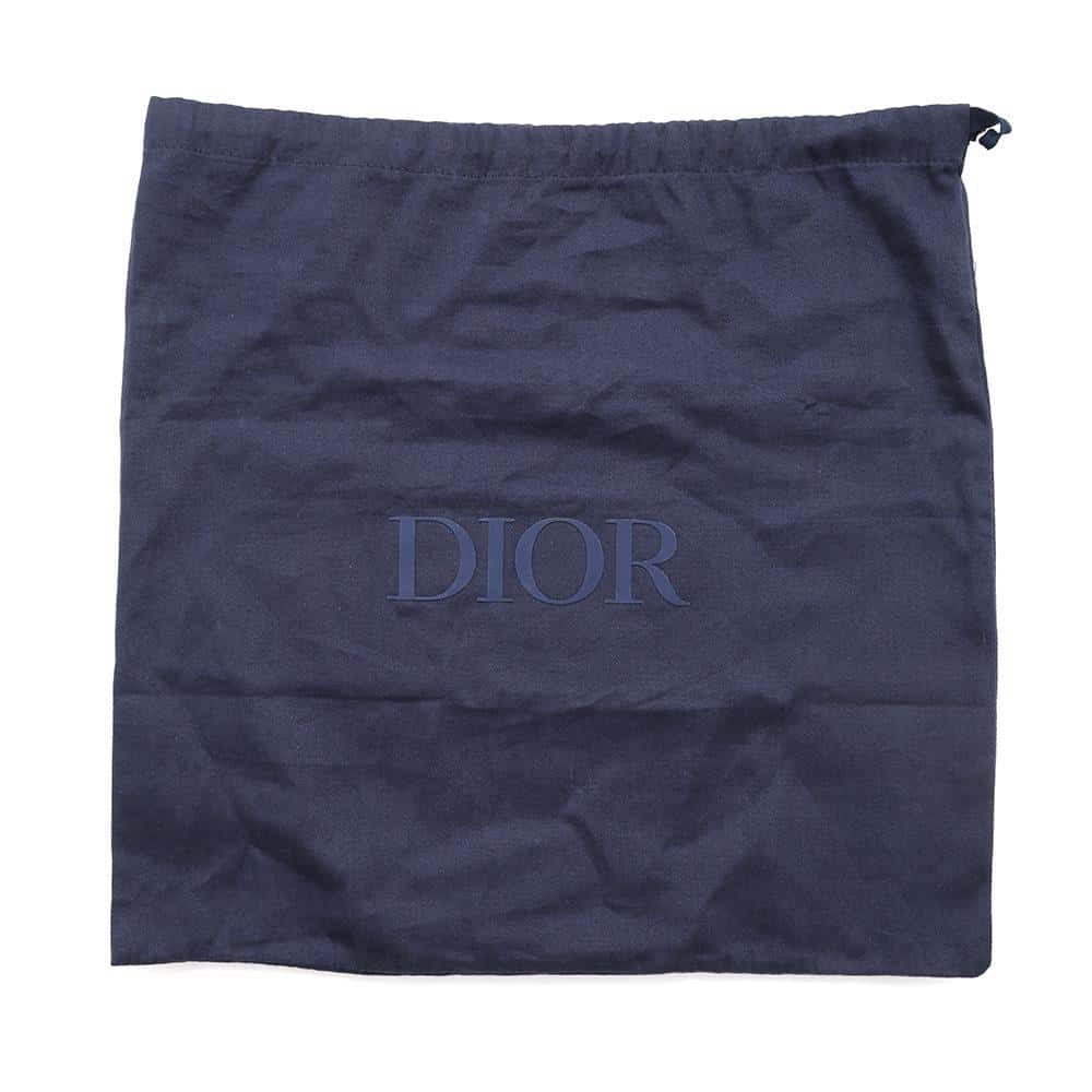 Dior Vertical Book Tote Dot White/Navy Canvas