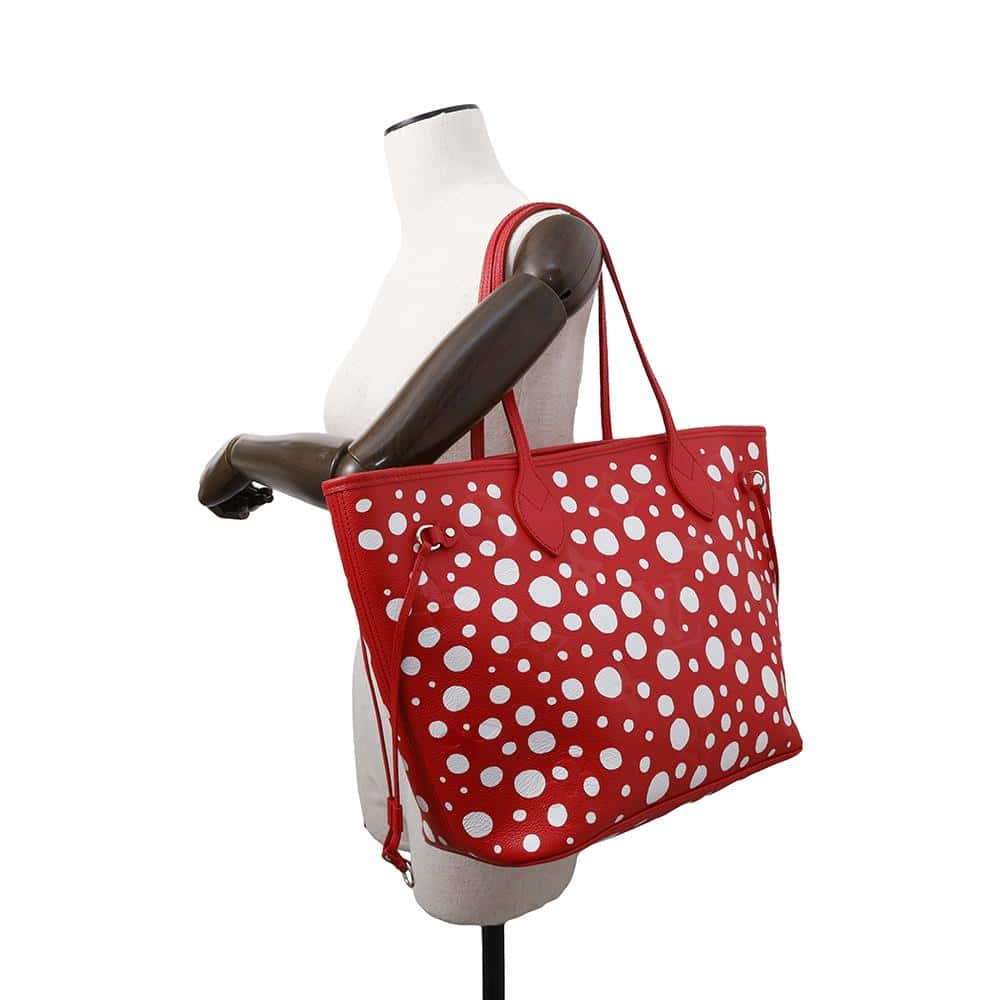 LOUIS VUITTON Neverfull RougeBlancM46422 Monogram Empreinte Leather Infinity Dot Size MM