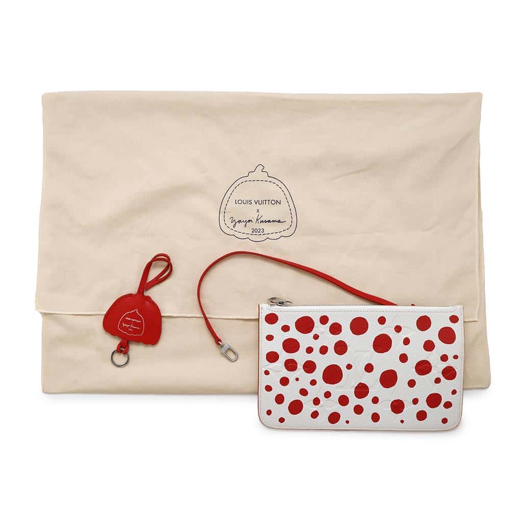 LOUIS VUITTON Neverfull RougeBlancM46422 Monogram Empreinte Leather Infinity Dot Size MM