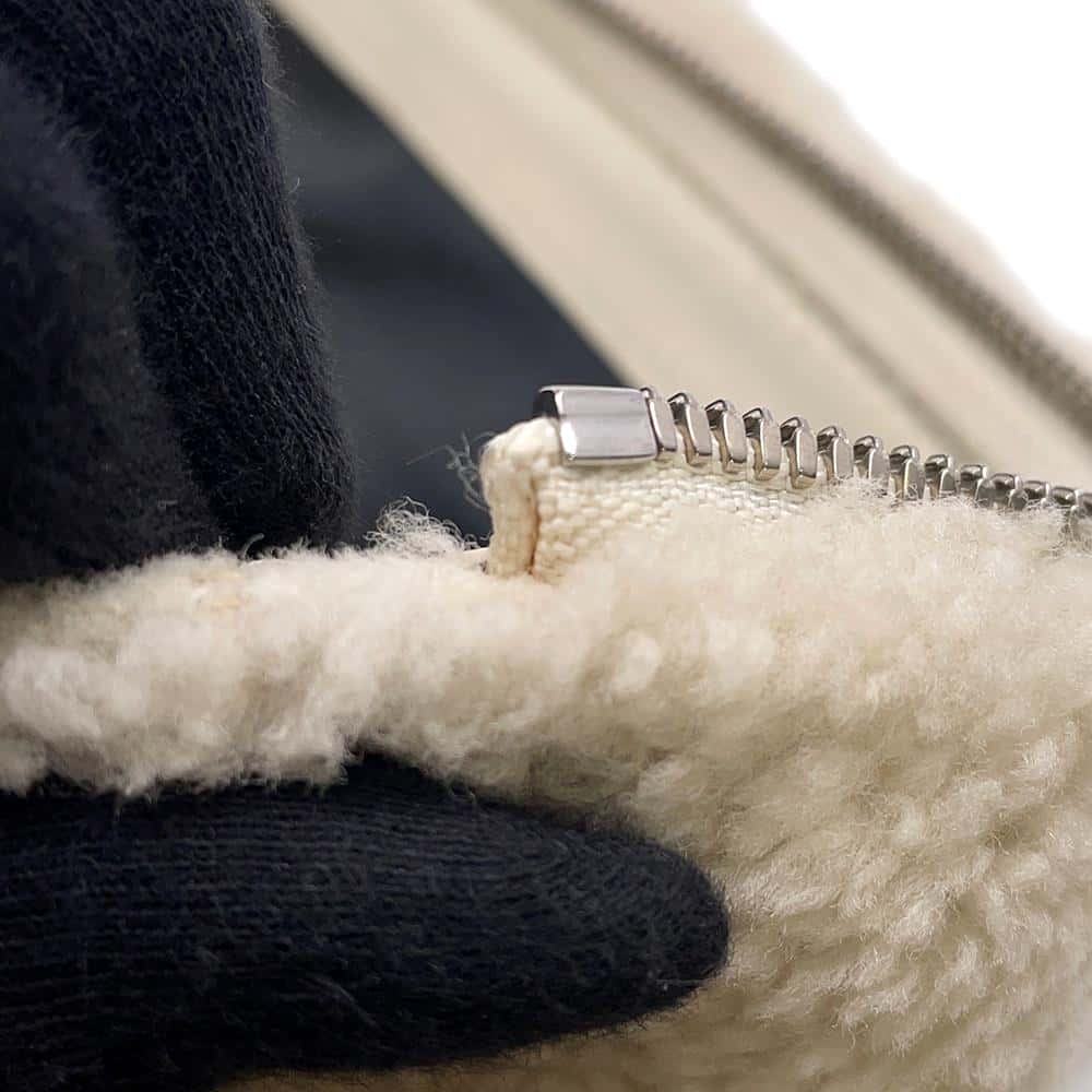 BALENCIAGA Shearling Clutch Bag White/Black492681 Mouton
