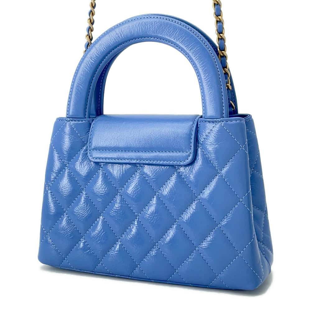 CHANEL Matelasse Mini Shopping Bag 2way Bag Light BlueAS4416 Shiny Calf Leather Size Mini
