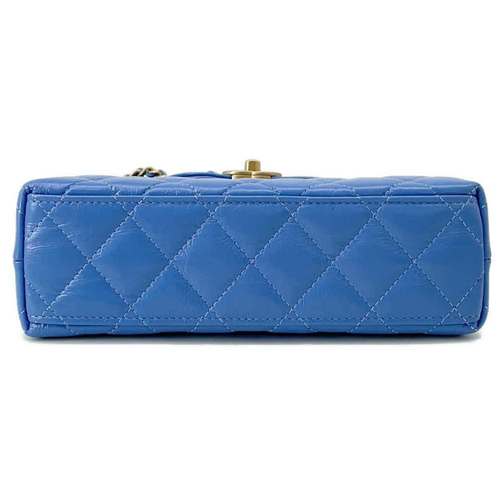 CHANEL Matelasse Mini Shopping Bag 2way Bag Light BlueAS4416 Shiny Calf Leather Size Mini