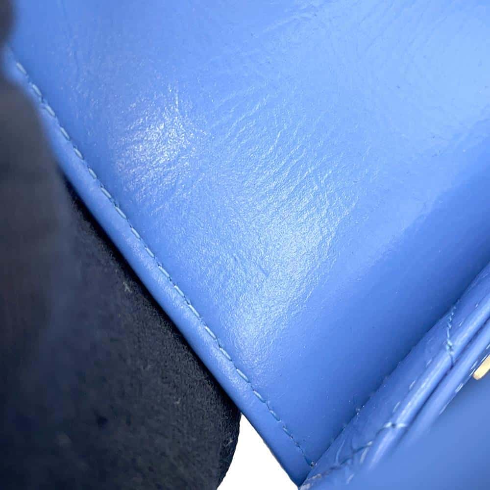 CHANEL Matelasse Mini Shopping Bag 2way Bag Light BlueAS4416 Shiny Calf Leather Size Mini