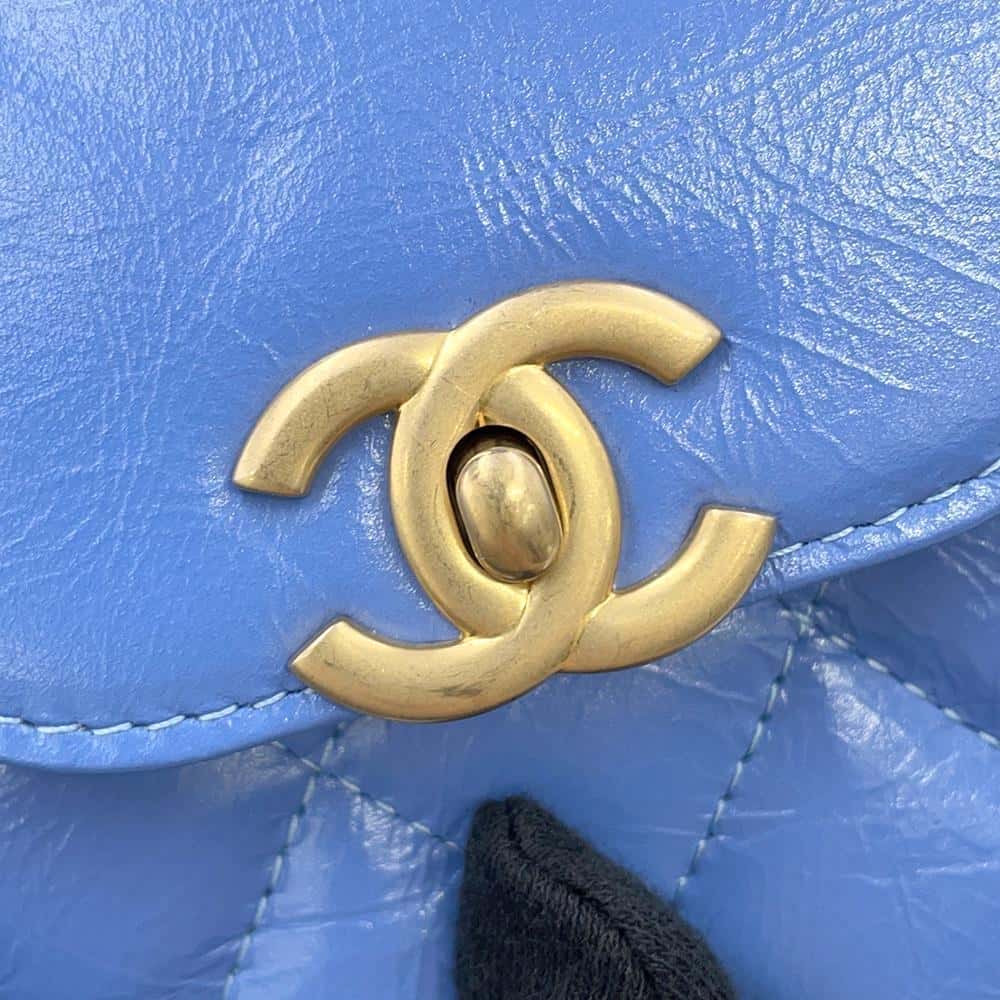 CHANEL Matelasse Mini Shopping Bag 2way Bag Light BlueAS4416 Shiny Calf Leather Size Mini