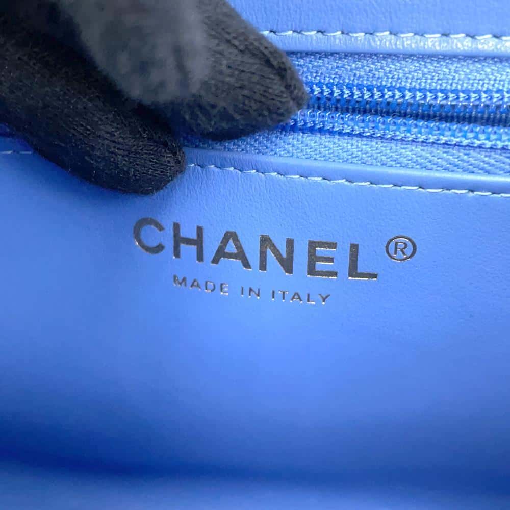 CHANEL Matelasse Mini Shopping Bag 2way Bag Light BlueAS4416 Shiny Calf Leather Size Mini
