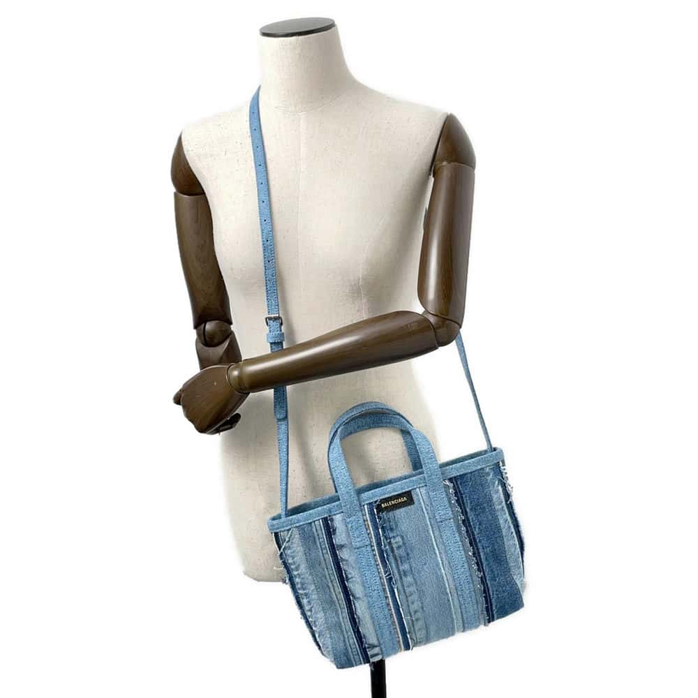 BALENCIAGA Barbes 2WAYBag Blue671404 Denim Size Small