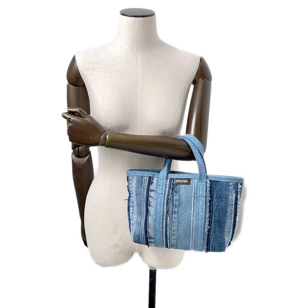 BALENCIAGA Barbes 2WAYBag Blue671404 Denim Size Small