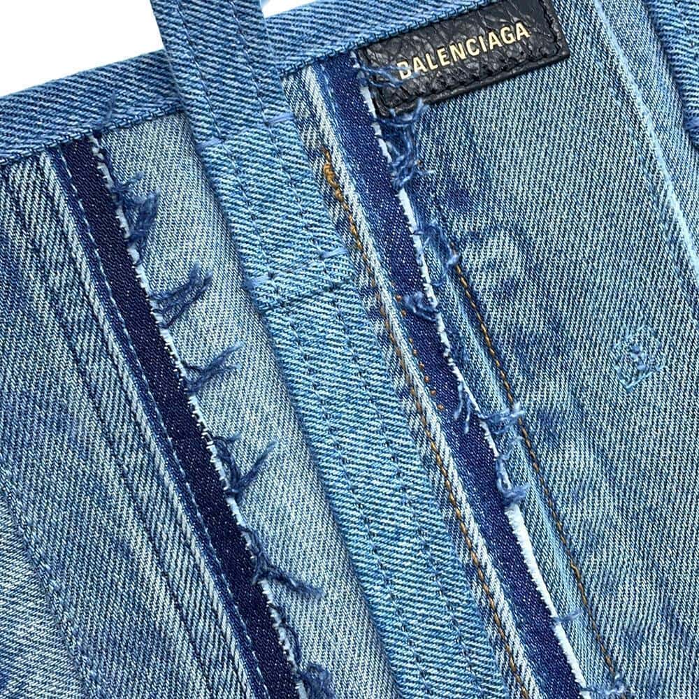 BALENCIAGA Barbes 2WAYBag Blue671404 Denim Size Small